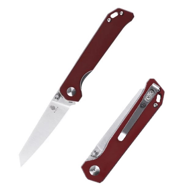 Kizer Vanguard Mini Begleiter Folding Knife, N690, Micarta Red, V3458RN3
