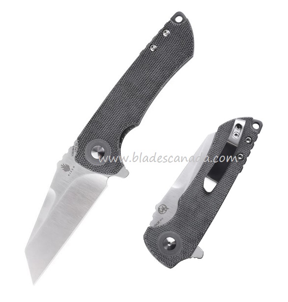 Kizer Vanguard Mini Critical Flipper Folding Knife, CPM 3V, Micarta Black, V3508A2