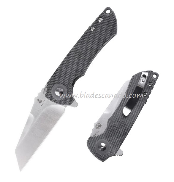 Kizer Vanguard Mini Critical Flipper Folding Knife, CPM 3V, Micarta Black, V3508A2 - Click Image to Close