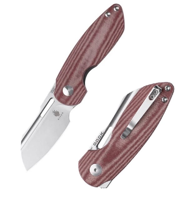 Kizer Vanguard October Flipper Folding Knife, CPM 20CV, Micarta Red, V3569A2 - Click Image to Close