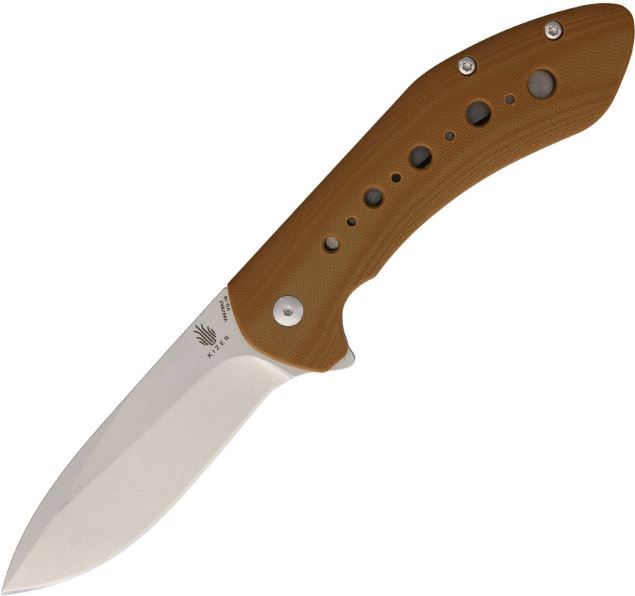 Kizer Vanguard Kala Folding Knife, VG10, G10 Tan, V4479A2 - Click Image to Close