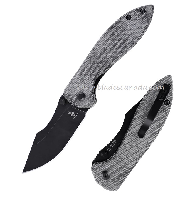 Kizer Pelican Mini Folding Knife, N690 Black SW, Micarta Black V4548N1