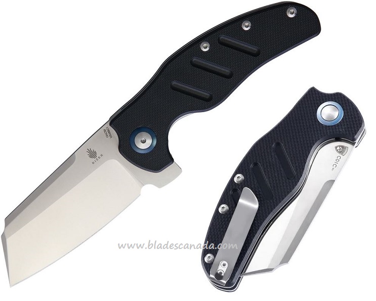 Kizer Sheepdog C01C XL Flipper Folding Knife, 154CM, G10 Black, V5488C1
