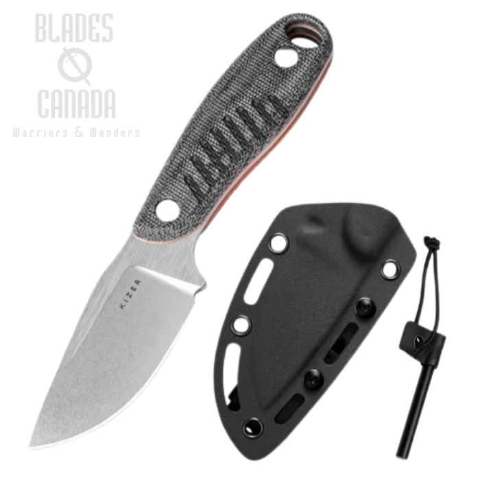 Kizer Hare Fixed Blade Knife, Nitro V, Micarta/G10 Handle, KI1077A2