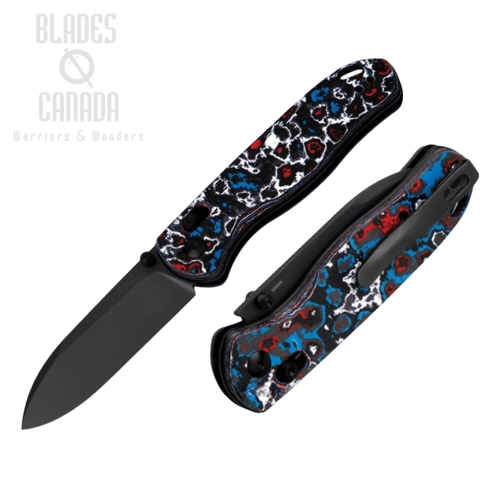 Kizer Drop Bear Clutch Lock Folding Knife, S45VN Black, Carbon Fiber Nebula, KI3619A5