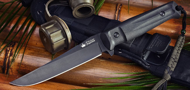 Kizlyar Croc Fixed Blade Knife, AUS 8, MOLLE Sheath, KK0009