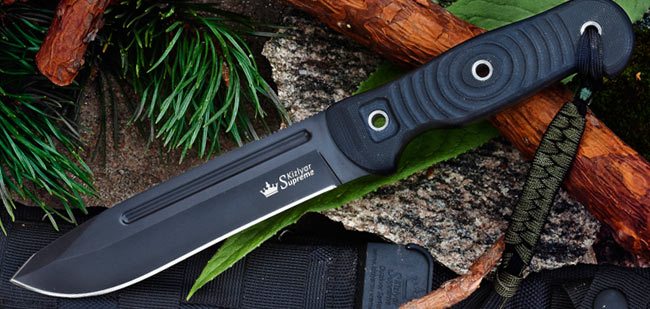 Kizlyar Maximus Fixed Blade Knife, AUS 8, MOLLE Compatible Sheath, KK0017