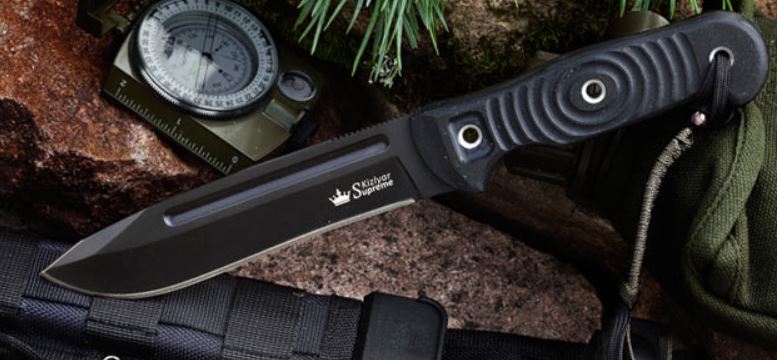 Kizlyar Maximus Fixed Blade Knife, D2 Steel, MOLLE Sheath, KK0019