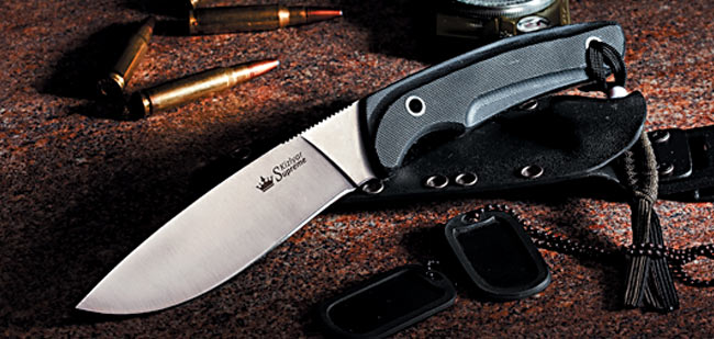 Kizlyar Savage Fixed Blade Knife, AUS 8 Satin, Kydex Sheath, KK0029