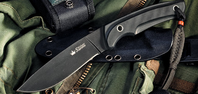 Kizlyar Savage Fixed Blade Knife, D2 Steel, Kydex Sheath, KK0032