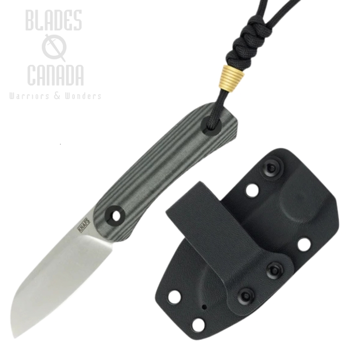 Knafs Lander 4 Fixed Blade Knife, S35VN Stonewash, Canvas Micarta Black, Kydex Sheath, 00432 (image for) Knafs Lander 4 Fixed Blade Knife, S35VN Stonewash, Canvas Micarta Black, Kydex Sheath, 00432