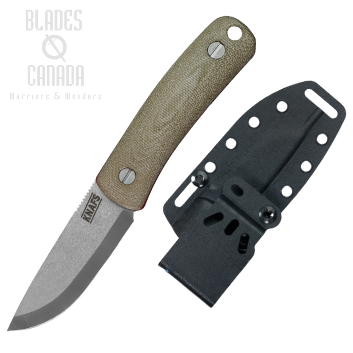 (image for) Knafs Lulu Fixed Blade Knife, CPM MagnaCut, Micarta Green/G10 Red Layered, 00231