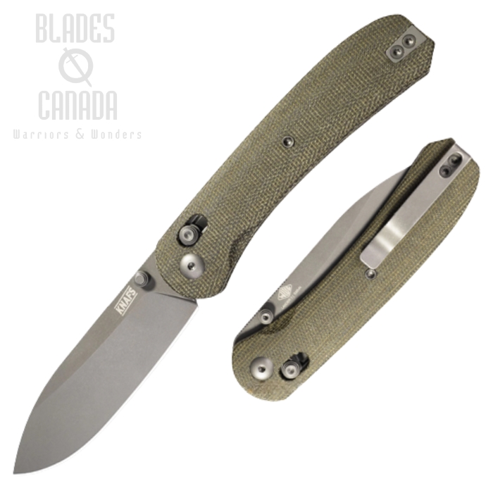 Knafs Lander 2 Folding Knife, S35Vn, Micarta Green, 00274 (image for) Knafs Lander 2 Folding Knife, S35Vn, Micarta Green, 00274