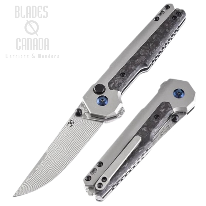 Kansept EDC Tactical Folding Knife, Damascus Steel, Titanium/Shred Carbon Fiber, K2009A3 Kansept EDC Tactical Folding Knife, Damascus Steel, Titanium/Shred Carbon Fiber, K2009A3