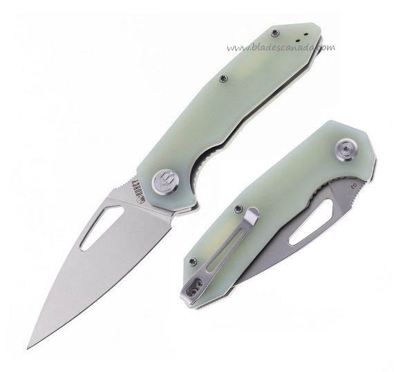 Kubey Coeus Folding Knife, D2 Steel, G10 Jade, KU122E