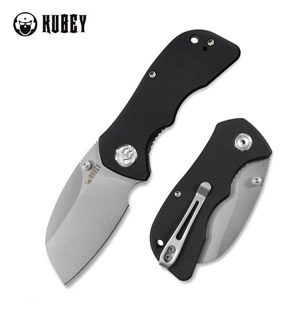 Kubey Karaji Folding Knife, D2 Sheepsfoot, G10 Black, KU180A