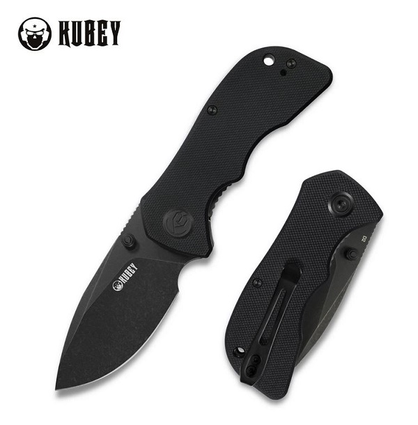 Kubey Karaji Folding Knife, D2 Black SW, G10 Black, KU180F
