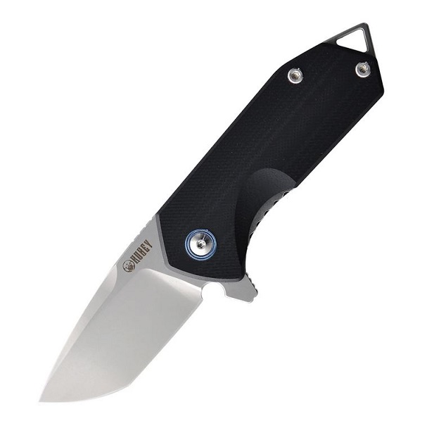 Kubey Chubby Flipper Folding Knife, D2 Steel, G10 Black, KU203A