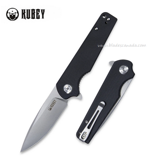 Kubey Wolverine Flipper Folding Knife, D2 Steel, G10 Black, KU233A