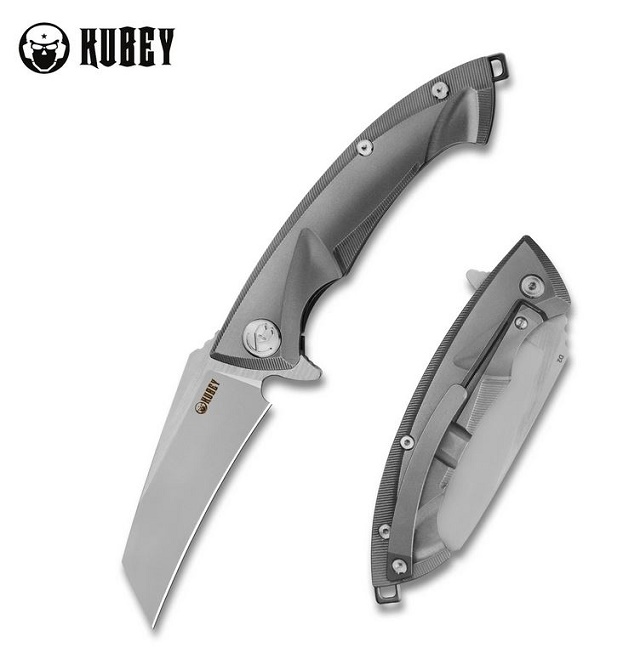 Kubey Anteater Flipper Framelock Knife, D2 Steel, Titanium, KU153A