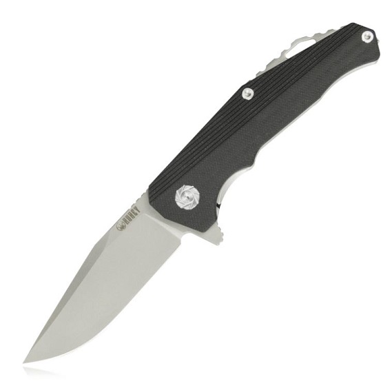 Kubey Flipper Folding Knife, D2 Steel, G10 Black, KU216D