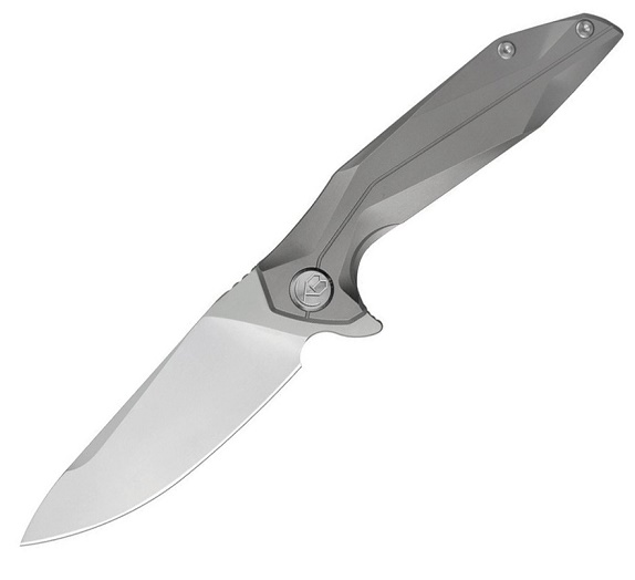 Kubey Nova Flipper Framelock Knife, D2 Steel, Titanium Grey, KUB235A
