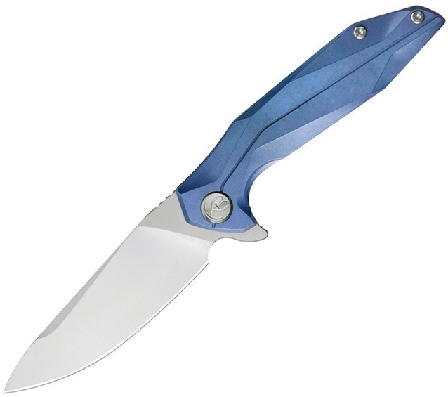 Kubey Nova Flipper Framelock Knife, D2 Steel, Titanium Blue, KB235C