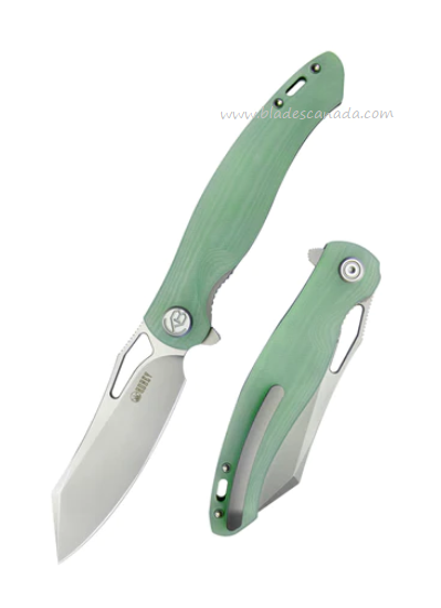 Kubey Drake Flipper Folding Knife, AUS10, G10 Jade, KU239I
