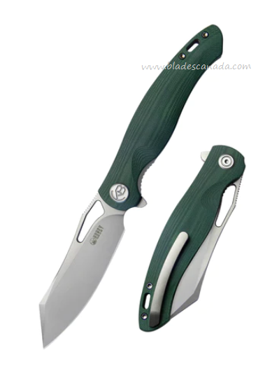 Kubey Drake Flipper Folding Knife, AUS10, G10 Green, KU239K