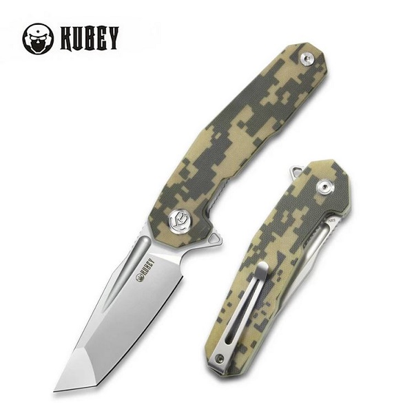 Kubey Carve Flipper Folding Knife, S30V Tanto, G10 Digi Camo, KB237E