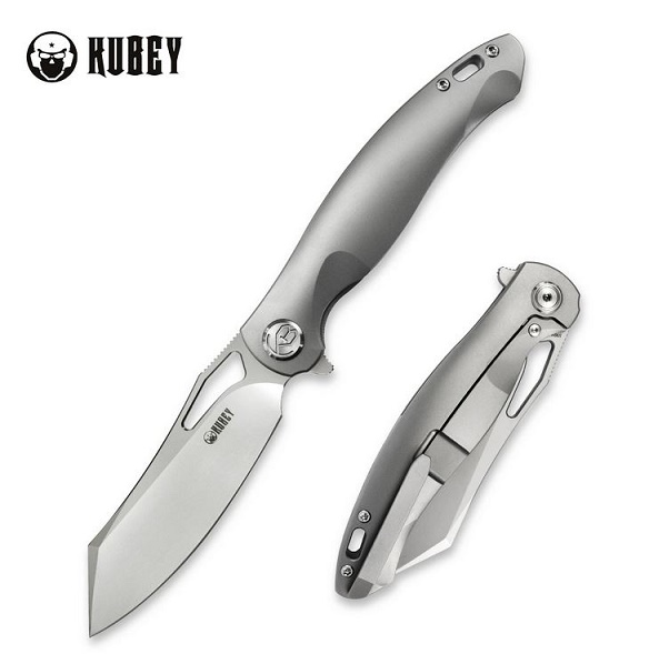 Kubey Drake Flipper Folding Knife, S90V, Titanium Handle, KU246A