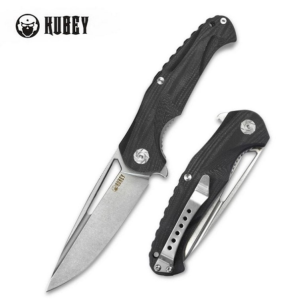 Kubey Dugu Flipper Knife, D2 Steel, G10 Black, KU210C