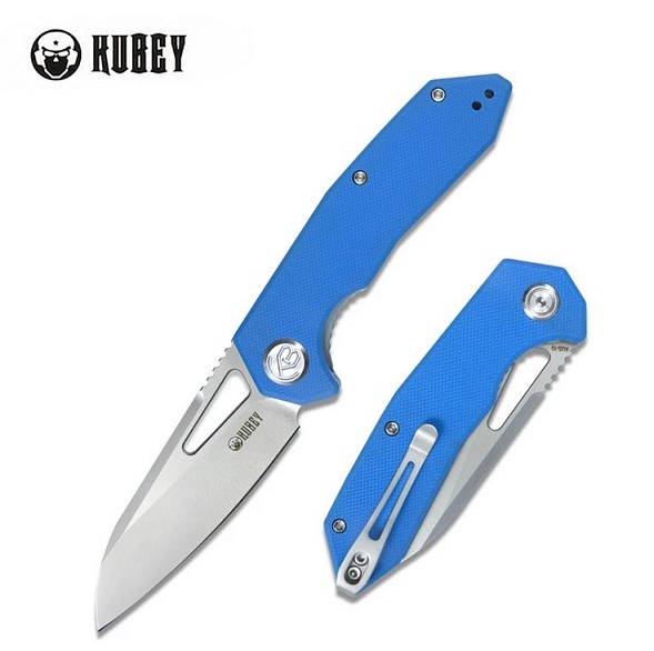 Kubey Vagrant Folding Knife, AUS 10, G10 Blue, KU291C