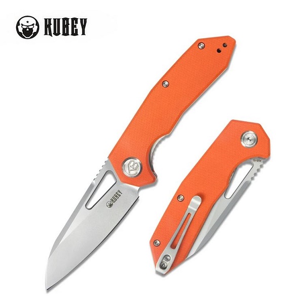 Kubey Vagrant Folding Knife, AUS 10, G10 Orange, KU291D