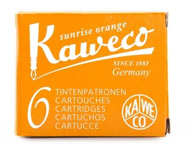 Kaweco Fountain Ink Cartridge 6-Pack - Sunrise Orange - Click Image to Close