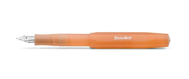 Kaweco Frosted Sport Fountain Pen Soft Mandarin - Fine - Click Image to Close