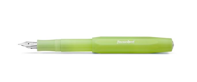 Kaweco Frosted Sport Fountain Pen Fine Lime - Fine - Click Image to Close