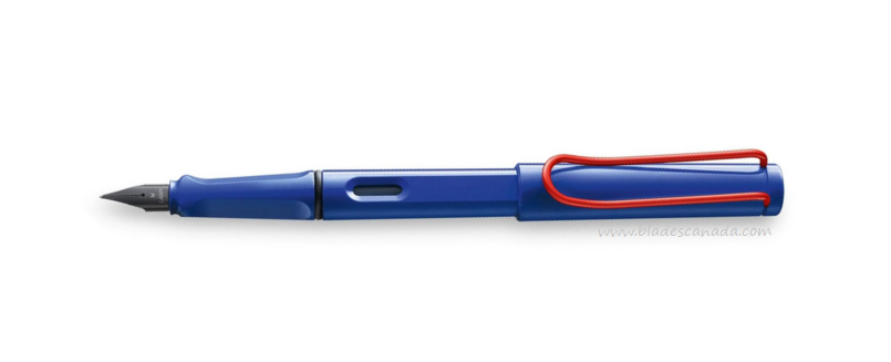 Lamy Safari Fountain Pen, Ltd Edition, Medium Blue with Red Clip, 014BLRD