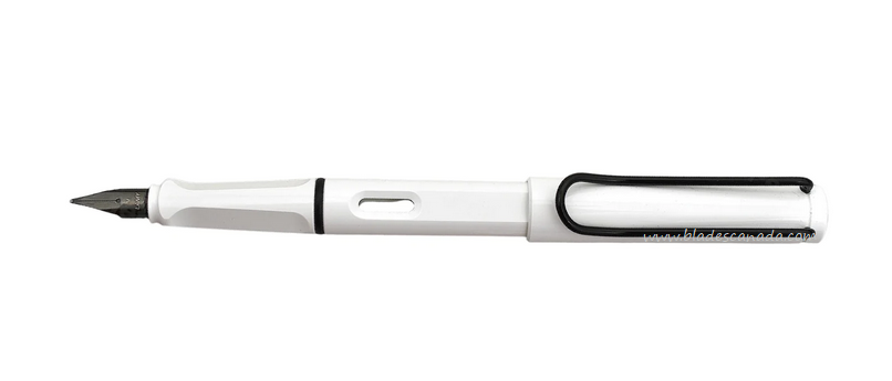 Lamy Safari Fountain Pen - White with Black Clip - Medium