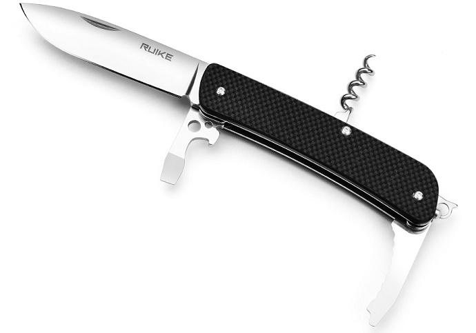 Ruike L21 Pocket Folding Knife/Tool, 12C27 Sandvik, G10 Black, L21