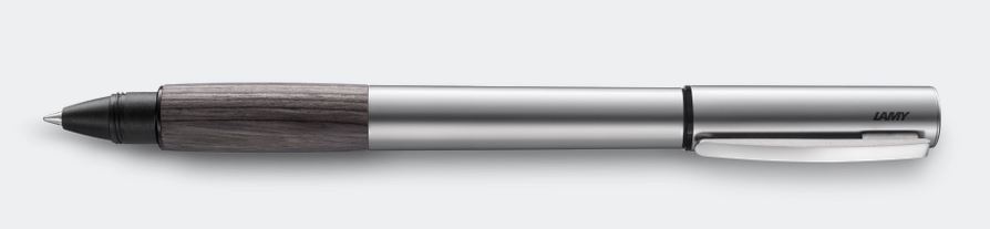 Lamy Accent Rollerball Pen - Aluminum With Grey Wood Grip - Click Image to Close