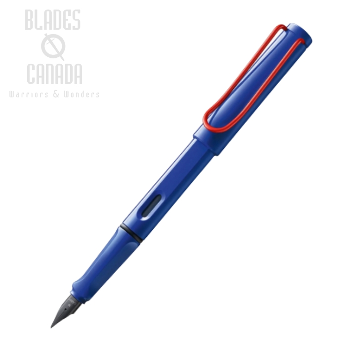 Lamy Safari Fountain Pen, Ltd Edition, Medium Blue with Red Clip, 014BLRD