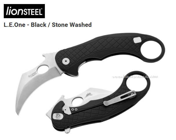 Lion Steel LE1 A BS L.E.One Flipper Framelock Karambit, MagnaCut SW, Wave Opening