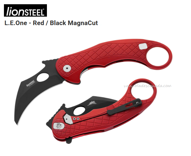 Lion Steel LE1 A RB L.E.One Flipper Framelock Karambit, MagnaCut Black, Wave Opening