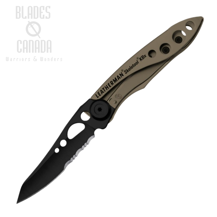 Leatherman Skeletool KBX Folding Knife, 420HC Black, Coyote Tan, 832615