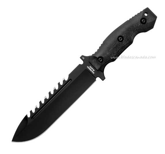 Halfbreed Large Survival Fixed Blade Knife, K110 Black, G10 Black, LSK-01BLK