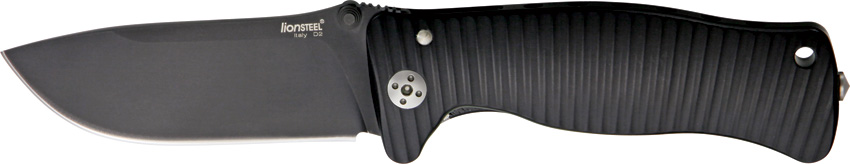 Lion Steel SR1A BB Molletta Framelock Folding Knife, D2 Black, Aluminum Black