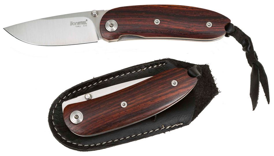 Lion Steel 8210 ST Mini Folding Knife, D2 Steel, Santos Wood, 8210ST - Click Image to Close