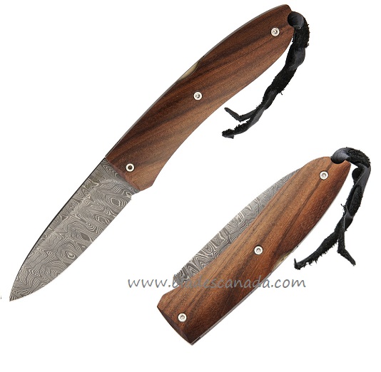 Lion Steel ST Opera Folding Knife, Damascus, Santos Wood, 8800D ST
