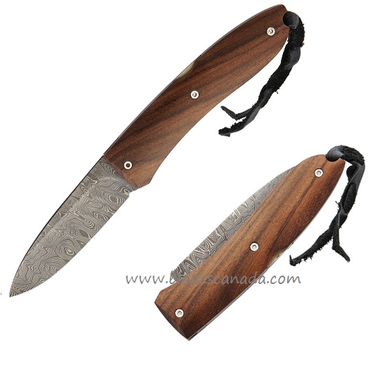 Lion Steel ST Opera Folding Knife, Damascus, Santos Wood, LST8800DST